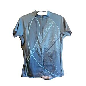 Primal Cycling Jersey Womens Large Blue/teal toned-city scene